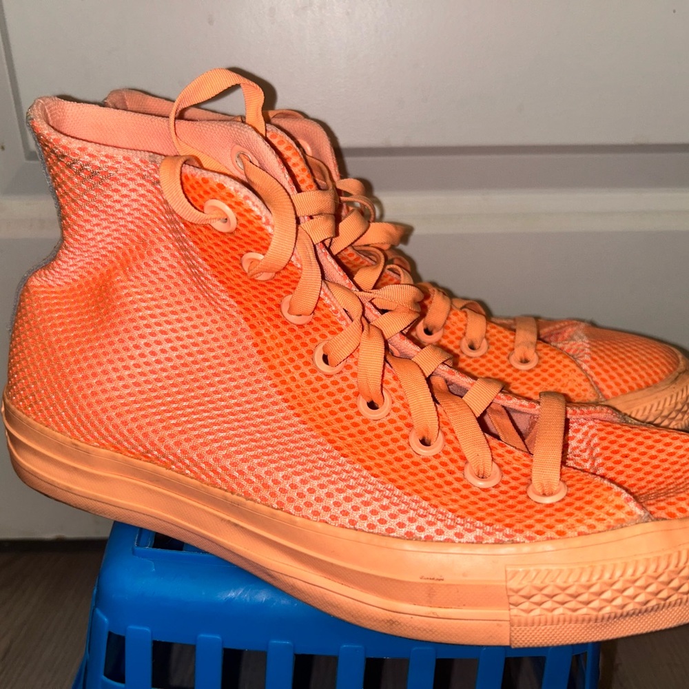 Vibrant Orange High-Top Sneakers